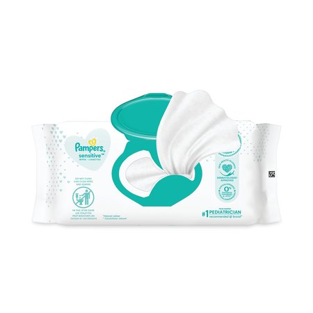 Pampers Sensitive Baby Wipes, 6.8 x 7, Unscented, White, 56 Wipes, 8PK 87076